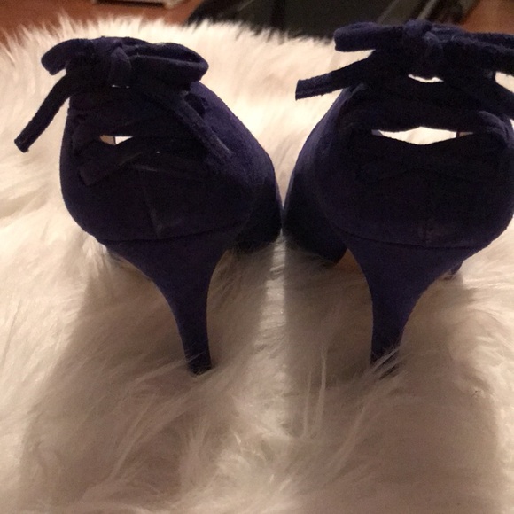 Blue purple suede heel - Picture 3 of 6